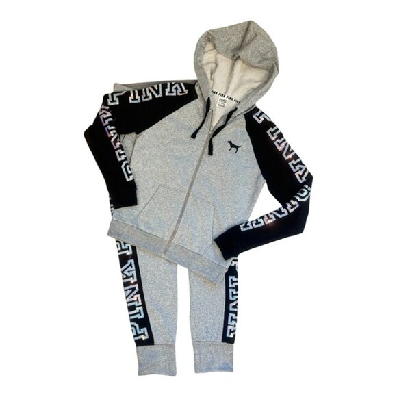 PINK Victoria's Secret Silver Mermaid Bling Jacket & Jogger Set! EUC! - Picture 6 of 10